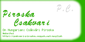 piroska csakvari business card