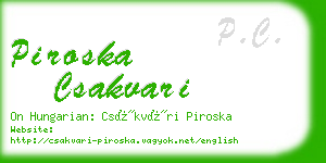 piroska csakvari business card